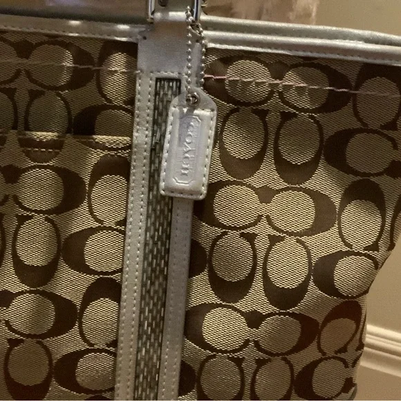 Coach Bag Tote Zip Top Dust Bag Silver Hardware Vintage
